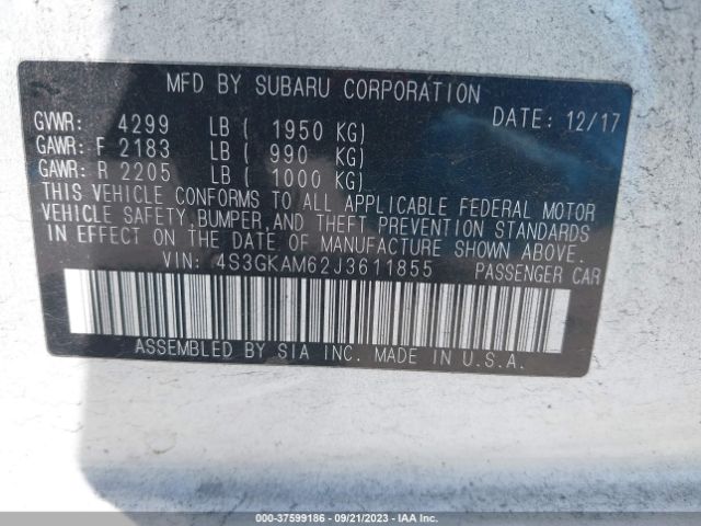 Photo 8 VIN: 4S3GKAM62J3611855 - SUBARU IMPREZA 