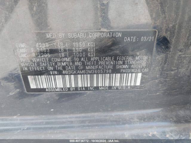 Photo 8 VIN: 4S3GKAM62M3605798 - SUBARU IMPREZA 