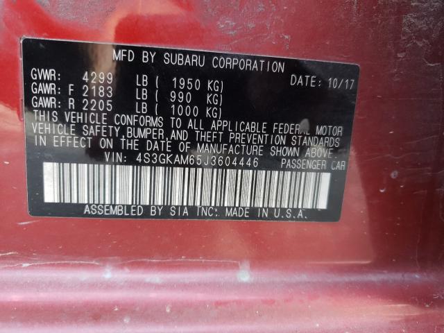 Photo 9 VIN: 4S3GKAM65J3604446 - SUBARU IMPREZA 