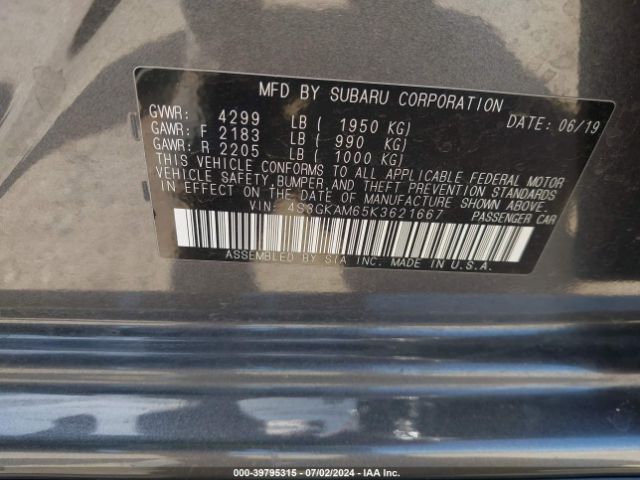 Photo 8 VIN: 4S3GKAM65K3621667 - SUBARU IMPREZA 