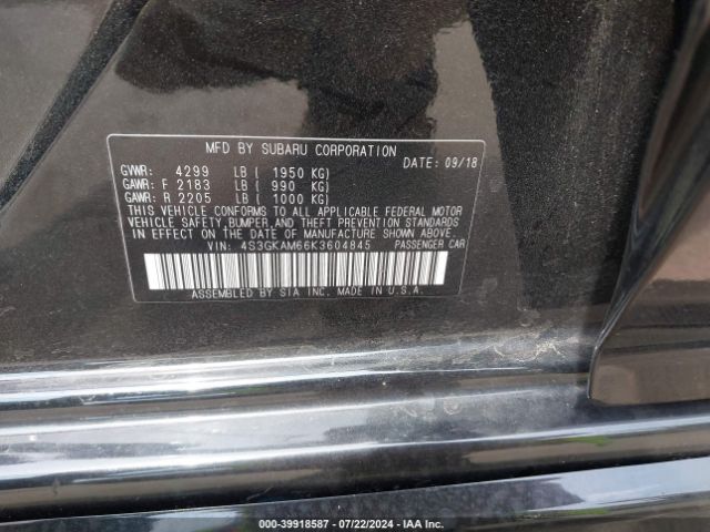 Photo 8 VIN: 4S3GKAM66K3604845 - SUBARU IMPREZA 