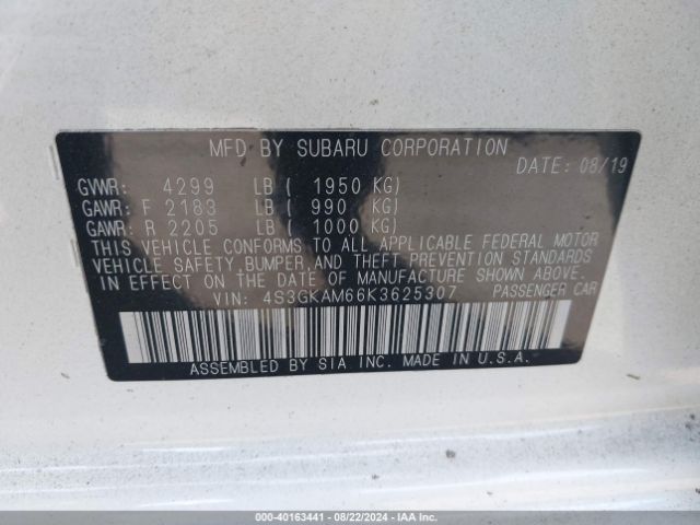 Photo 8 VIN: 4S3GKAM66K3625307 - SUBARU IMPREZA 