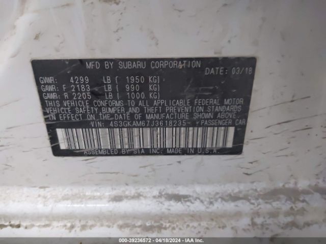 Photo 8 VIN: 4S3GKAM67J3618235 - SUBARU IMPREZA 