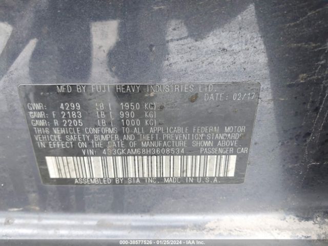 Photo 8 VIN: 4S3GKAM68H3608534 - SUBARU IMPREZA 