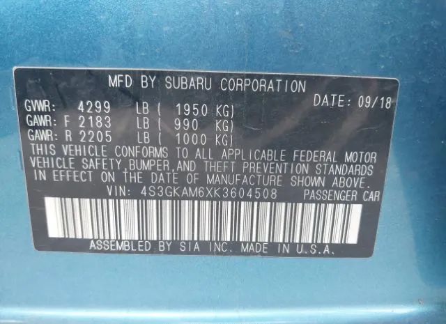 Photo 8 VIN: 4S3GKAM6XK3604508 - SUBARU IMPREZA 