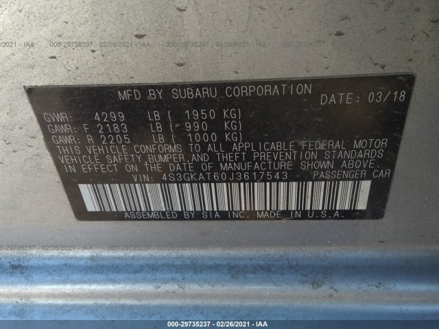 Photo 8 VIN: 4S3GKAT60J3617543 - SUBARU IMPREZA 