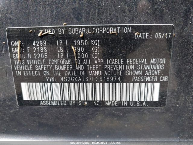 Photo 8 VIN: 4S3GKAT67H3618974 - SUBARU IMPREZA 