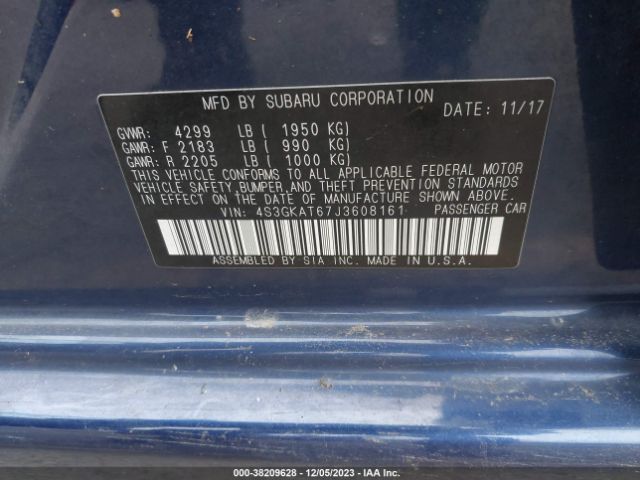 Photo 8 VIN: 4S3GKAT67J3608161 - SUBARU IMPREZA 