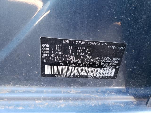 Photo 9 VIN: 4S3GKAU63J3611220 - SUBARU IMPREZA LI 