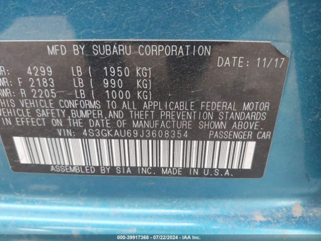 Photo 8 VIN: 4S3GKAU69J3608354 - SUBARU IMPREZA 