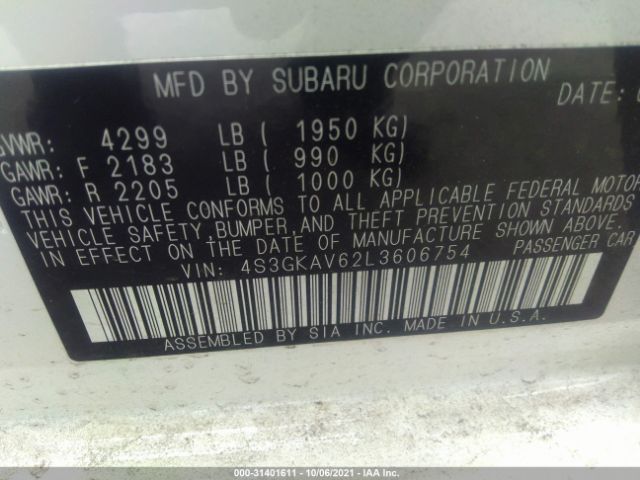 Photo 8 VIN: 4S3GKAV62L3606754 - SUBARU IMPREZA 