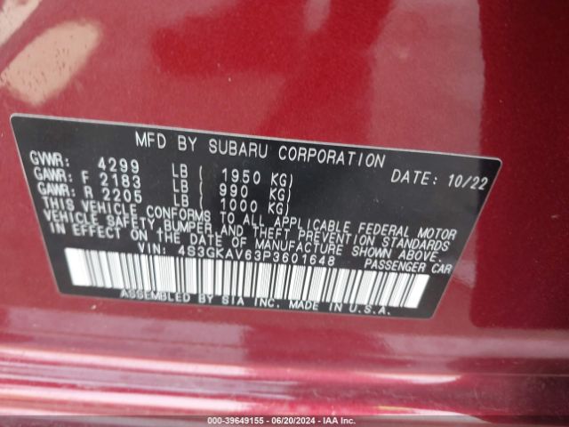 Photo 8 VIN: 4S3GKAV63P3601648 - SUBARU IMPREZA 