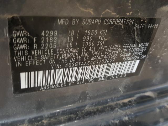 Photo 9 VIN: 4S3GTAA60L1732027 - SUBARU IMPREZA 