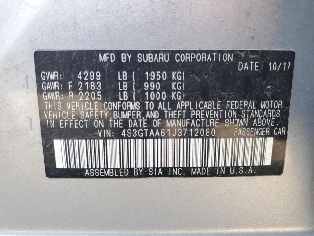 Photo 11 VIN: 4S3GTAA61J3712080 - SUBARU IMPREZA 