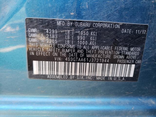 Photo 9 VIN: 4S3GTAA61J3721944 - SUBARU IMPREZA 