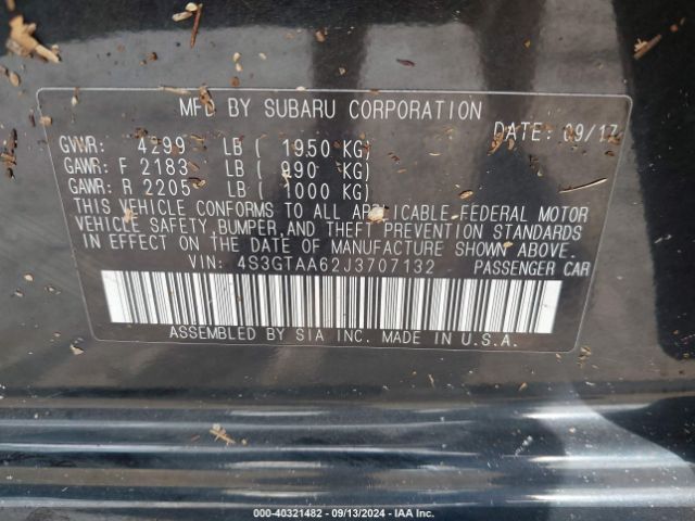 Photo 8 VIN: 4S3GTAA62J3707132 - SUBARU IMPREZA 