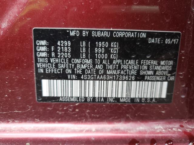 Photo 9 VIN: 4S3GTAA63H1739626 - SUBARU IMPREZA 