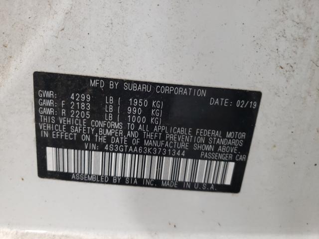 Photo 9 VIN: 4S3GTAA63K3731344 - SUBARU IMPREZA 