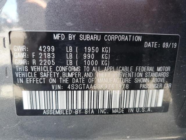 Photo 11 VIN: 4S3GTAA63K3761878 - SUBARU IMPREZA 