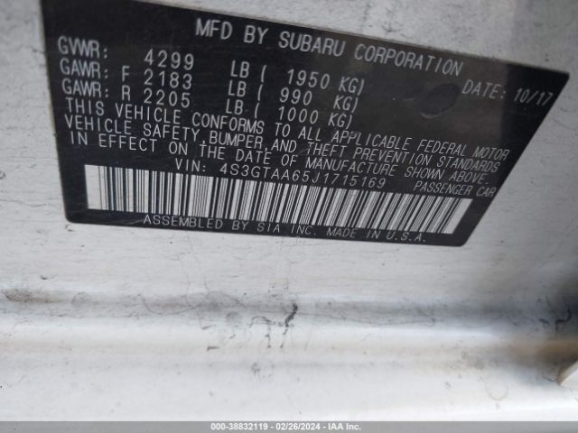 Photo 8 VIN: 4S3GTAA65J1715169 - SUBARU IMPREZA 