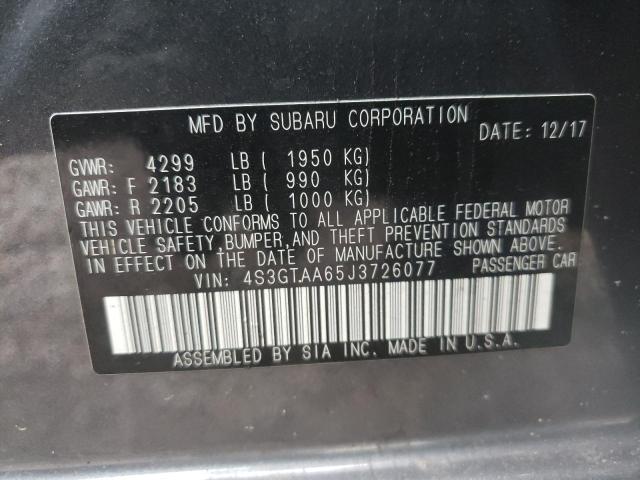 Photo 9 VIN: 4S3GTAA65J3726077 - SUBARU IMPREZA 