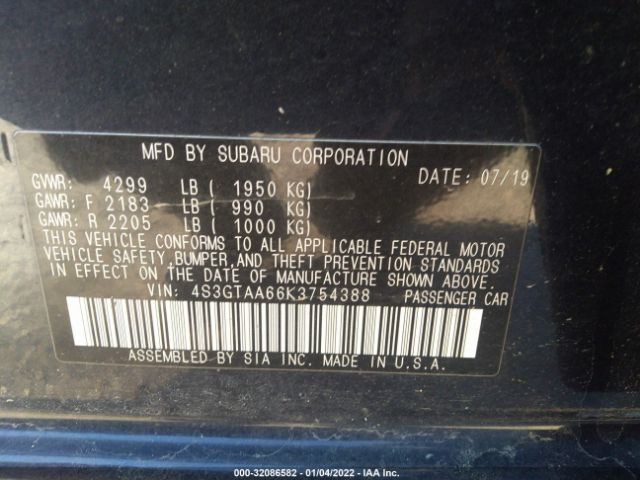 Photo 8 VIN: 4S3GTAA66K3754388 - SUBARU IMPREZA 