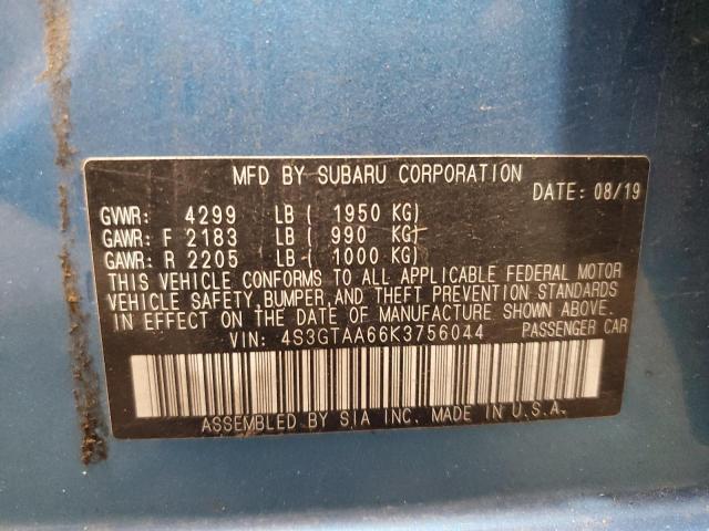 Photo 12 VIN: 4S3GTAA66K3756044 - SUBARU IMPREZA 