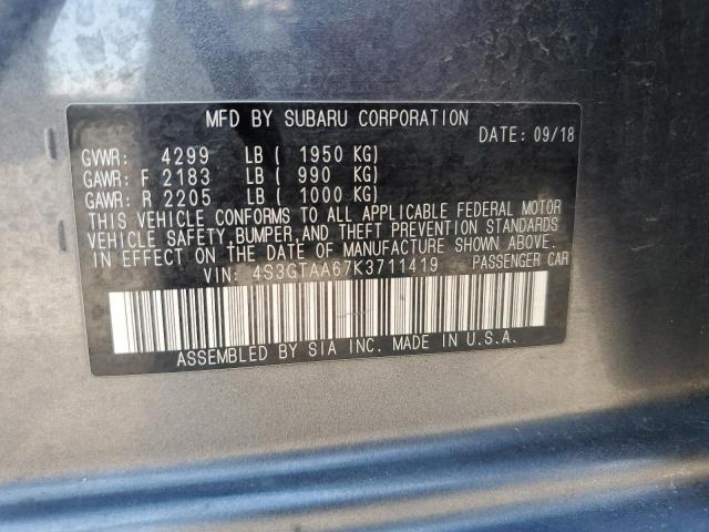 Photo 12 VIN: 4S3GTAA67K3711419 - SUBARU IMPREZA 