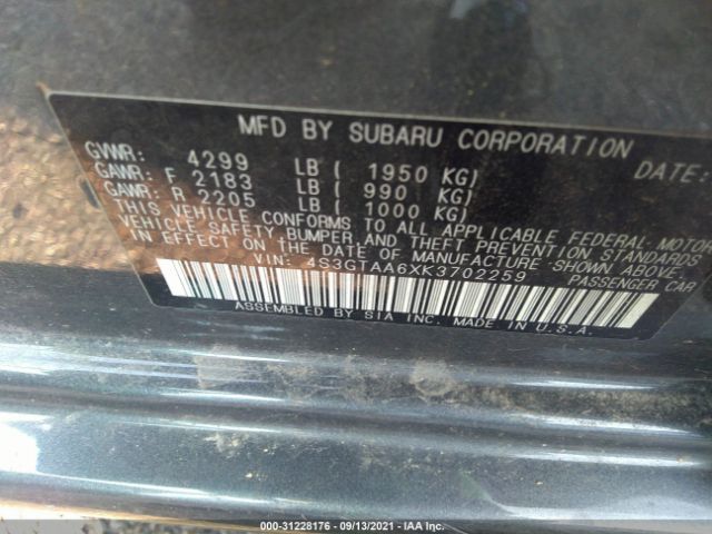 Photo 8 VIN: 4S3GTAA6XK3702259 - SUBARU IMPREZA 