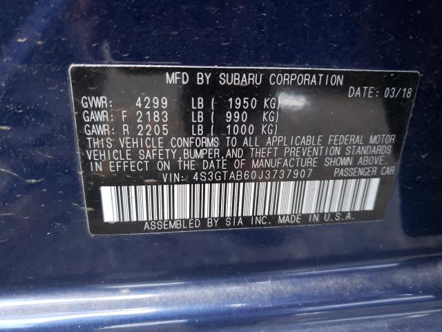 Photo 9 VIN: 4S3GTAB60J3737907 - SUBARU IMPREZA PR 