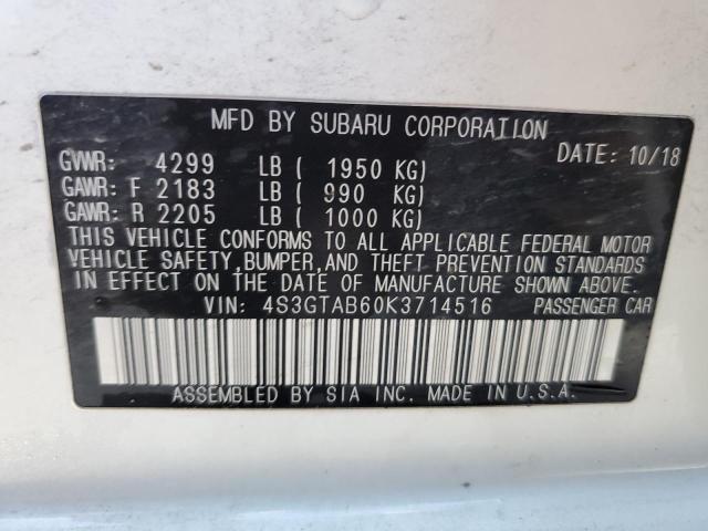 Photo 12 VIN: 4S3GTAB60K3714516 - SUBARU IMPREZA 