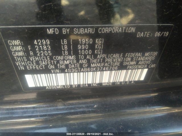 Photo 8 VIN: 4S3GTAB60K3746706 - SUBARU IMPREZA 