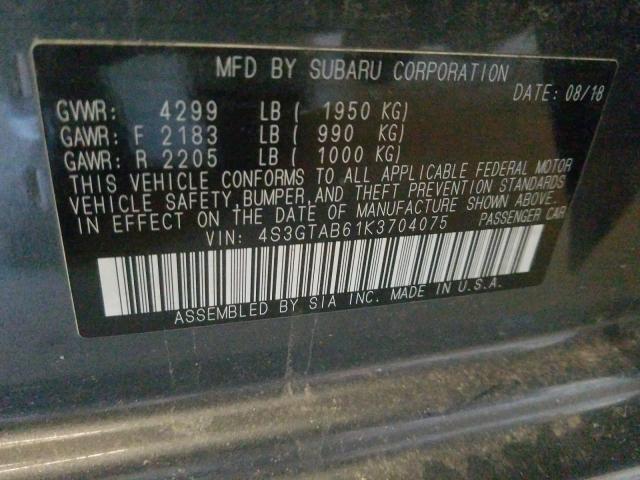 Photo 9 VIN: 4S3GTAB61K3704075 - SUBARU IMPREZA 