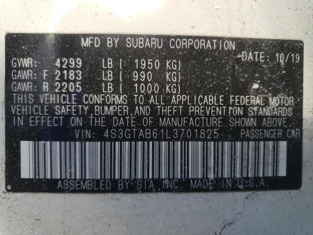 Photo 9 VIN: 4S3GTAB61L3701825 - SUBARU IMPREZA 