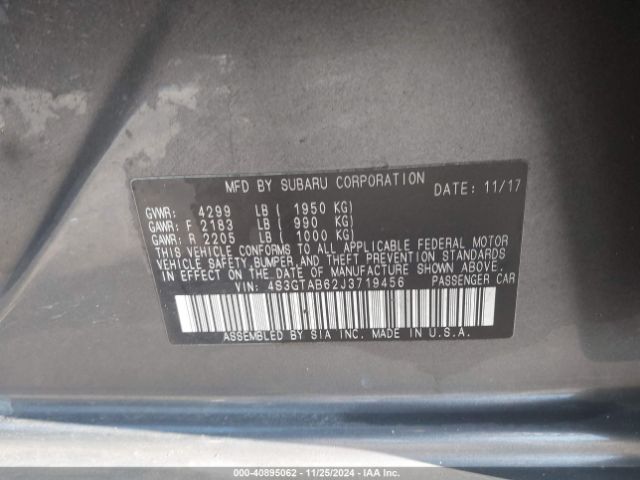 Photo 8 VIN: 4S3GTAB62J3719456 - SUBARU IMPREZA 