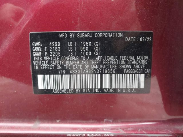 Photo 8 VIN: 4S3GTAB62N3719656 - SUBARU IMPREZA 