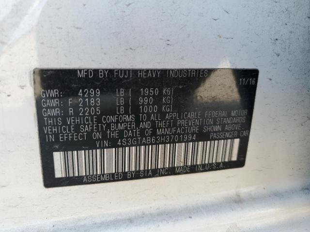 Photo 12 VIN: 4S3GTAB63H3701994 - SUBARU IMPREZA PR 