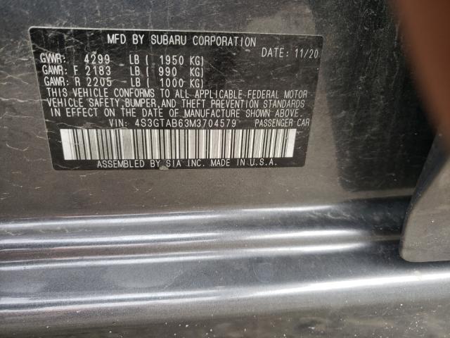 Photo 9 VIN: 4S3GTAB63M3704579 - SUBARU IMPREZA 