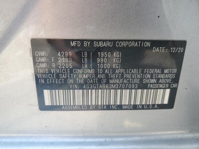 Photo 12 VIN: 4S3GTAB63M3707093 - SUBARU IMPREZA 