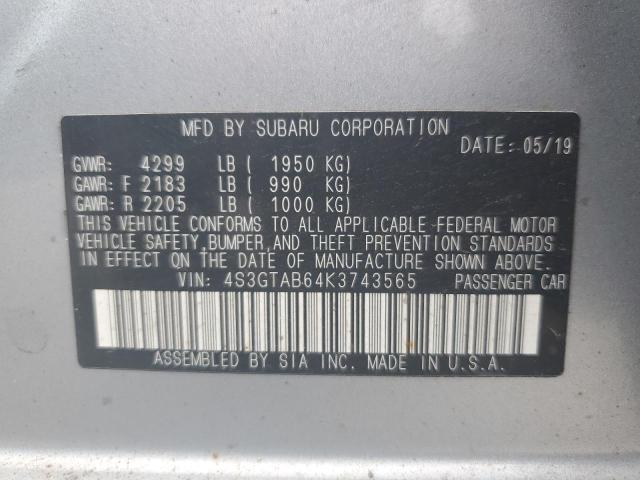 Photo 11 VIN: 4S3GTAB64K3743565 - SUBARU IMPREZA 