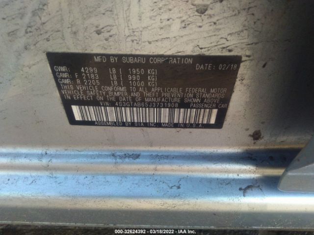 Photo 8 VIN: 4S3GTAB65J3731908 - SUBARU IMPREZA 