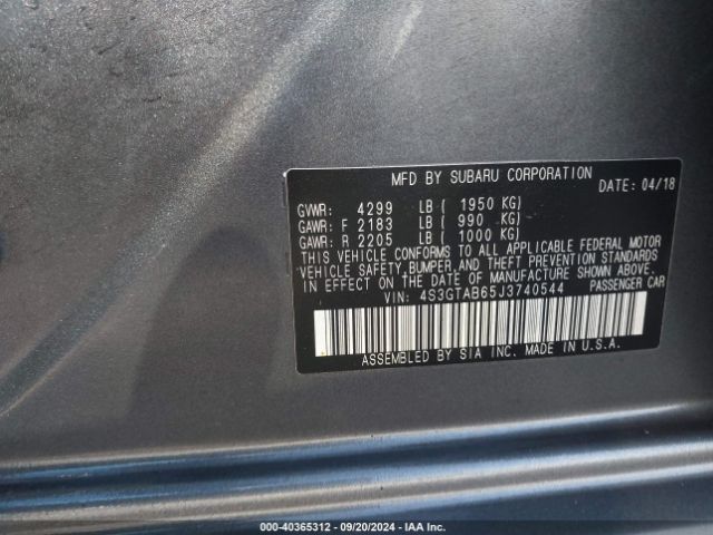 Photo 8 VIN: 4S3GTAB65J3740544 - SUBARU IMPREZA 