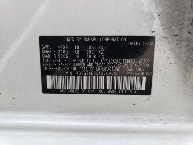 Photo 11 VIN: 4S3GTAB65K3709005 - SUBARU IMPREZA 