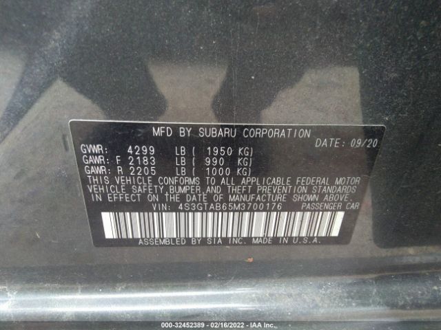 Photo 8 VIN: 4S3GTAB65M3700176 - SUBARU IMPREZA 