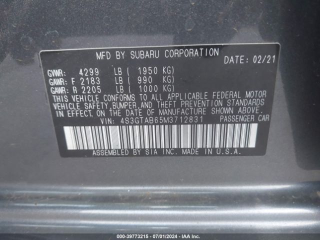 Photo 8 VIN: 4S3GTAB65M3712831 - SUBARU IMPREZA 