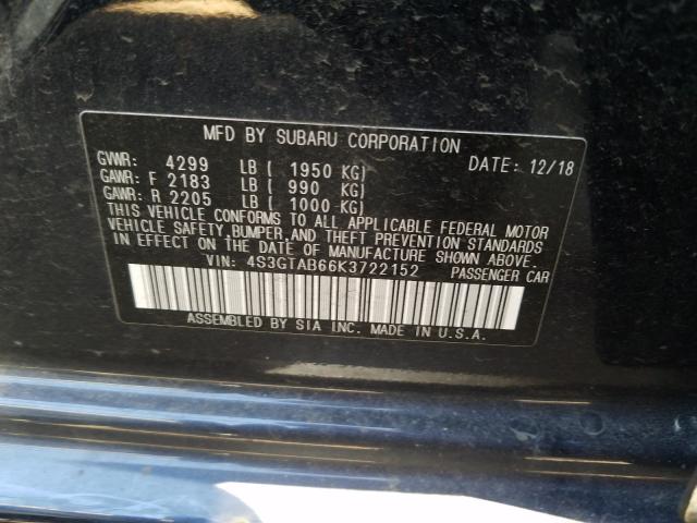 Photo 9 VIN: 4S3GTAB66K3722152 - SUBARU IMPREZA 