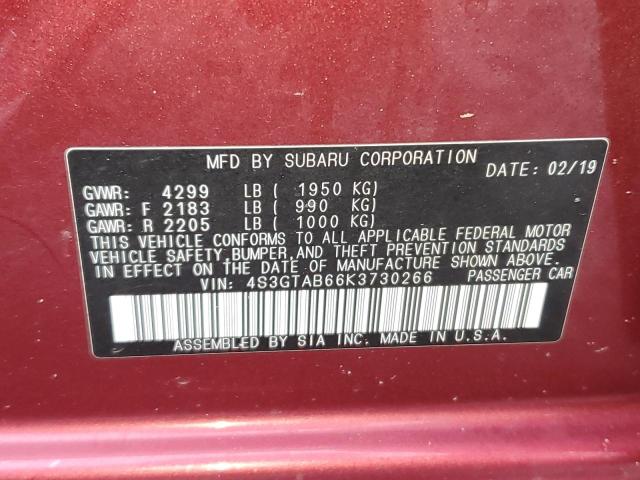 Photo 12 VIN: 4S3GTAB66K3730266 - SUBARU IMPREZA 