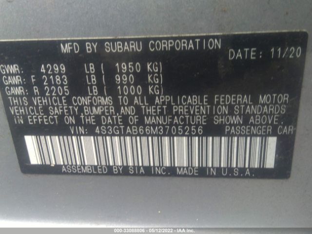 Photo 8 VIN: 4S3GTAB66M3705256 - SUBARU IMPREZA 