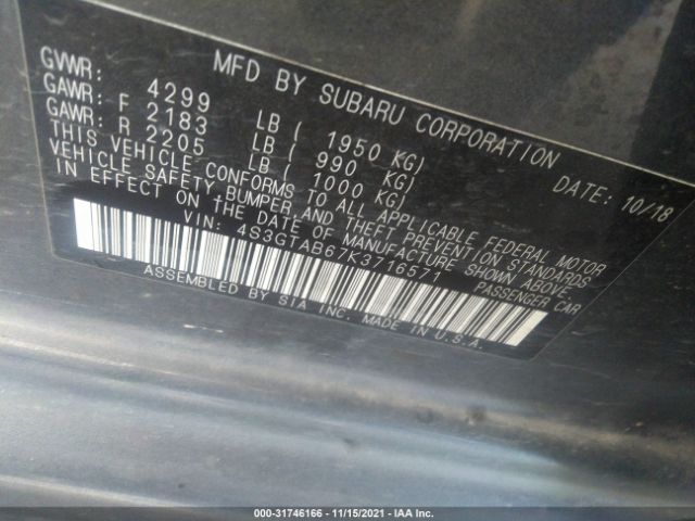 Photo 8 VIN: 4S3GTAB67K3716571 - SUBARU IMPREZA 