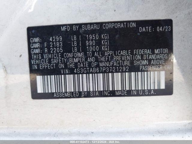 Photo 8 VIN: 4S3GTAB67P3721292 - SUBARU IMPREZA 